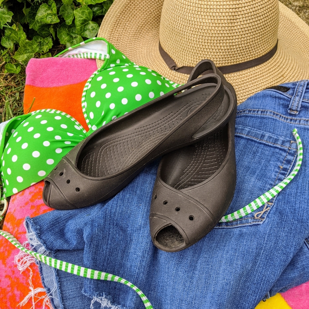 Dark Brown Croc sling back Flats